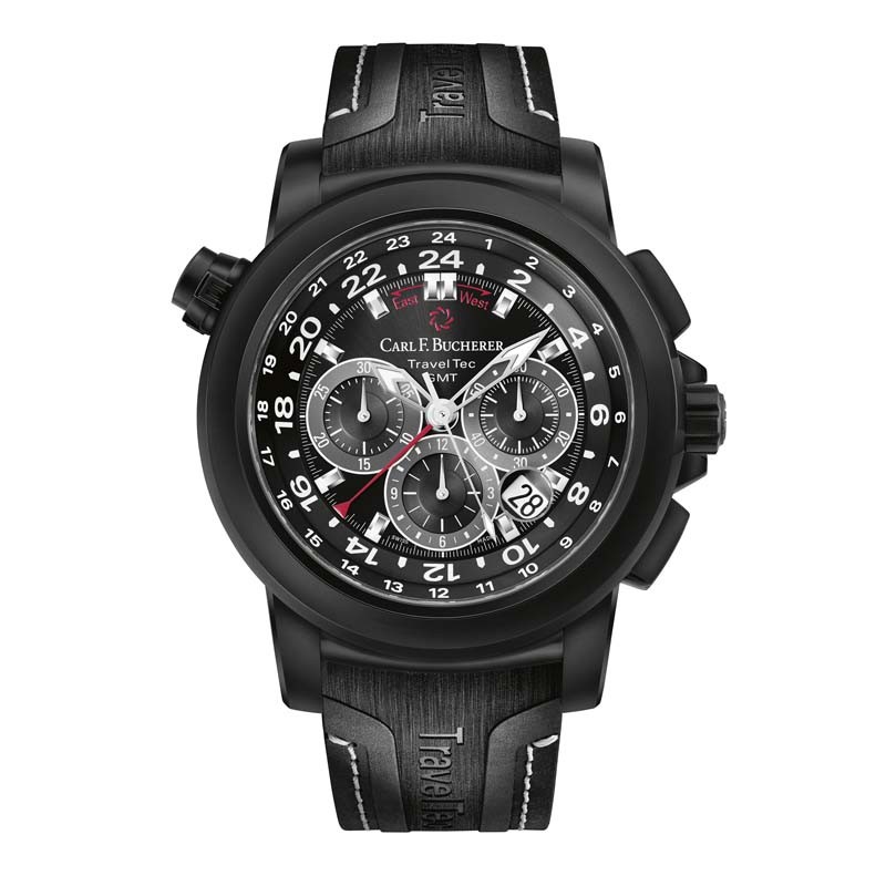Carl F. Bucherer Patravi TravelTec stainless steel/DLC coated 46.6mm Men's Watch