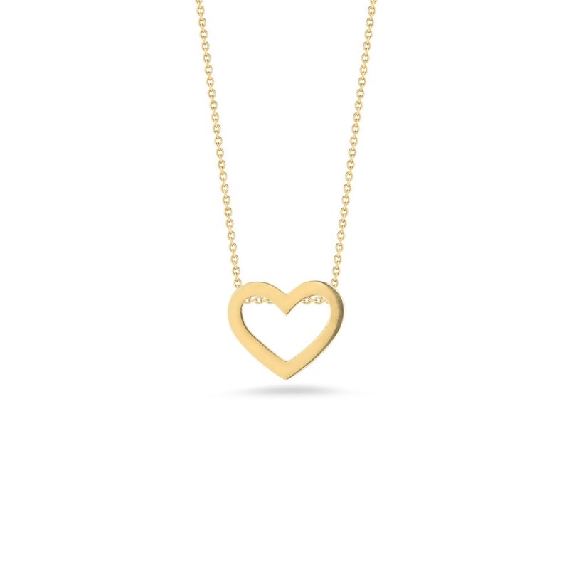 18K YELLOW GOLD TINY TREASURES DIAMOND LOCK NECKLACE - Roberto