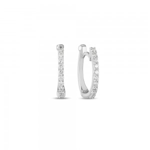 Roberto Coin  White Gold Diamond Baby Hoop Earring