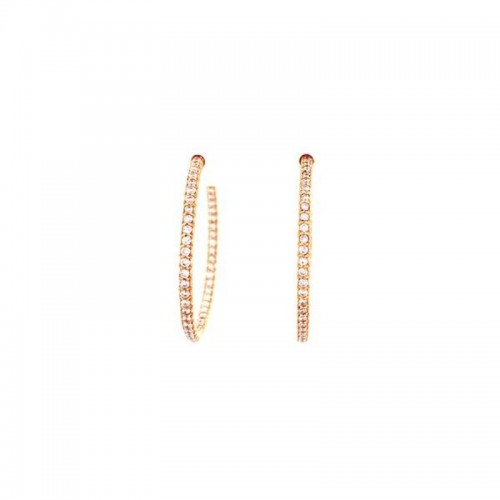 18K ROSE GOLD LARGE DIAMOND HOOP 30MM DIA. 0.98CTW.