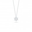 18KT WHITE GOLD DIAMOND SUN, .17CT.