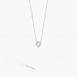 ROBERTO COIN 18K WHITE GOLD DIAMOND AND PINK SAPPHIRE HEART PENDANT 0.10, 0.10.
