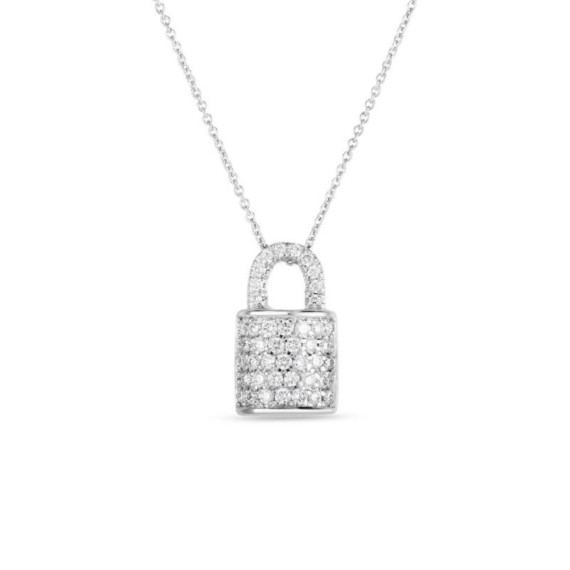 https://www.williambarthman.com/upload/product/Roberto Coin 18K White Gold Lock Pendant With Diamonds