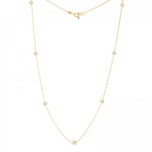 Roberto Coin 18k Yellow Gold Diamond 7 station 18" necklace..