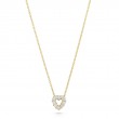 18K Yellow Gold Tiny Treasures Diamond Heart Necklace. 