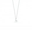 18K WHITE GOLD DIAMOND LOVE LETTER M NECKLACE. .03CT.