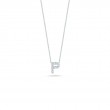 R.COIN 18K WHITE GOLD CHAIN /W BABY DIAMOND PENDANT LOVELETTER 