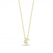 ROBERTO COIN 18K YELLOW GOLD DIAMOND LOVE LETTER E PENDANT 0.06. 