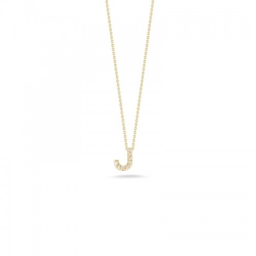 18K YELLOW GOLD DIAMOND LOVE LETTER J NECK .04CT.
