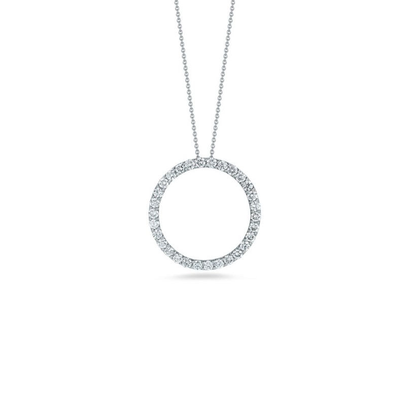 Roberto Coin 18K Gold Circle Pendant With Diamonds