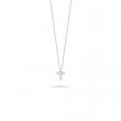 18K WG cable chn w/1 dia BABY cross.