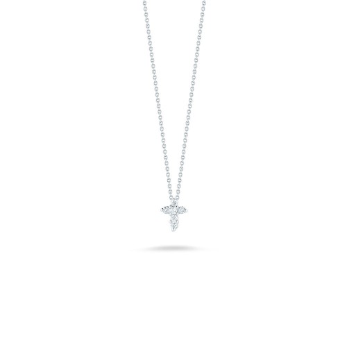 18K WG cable chn w/1 dia BABY cross.
