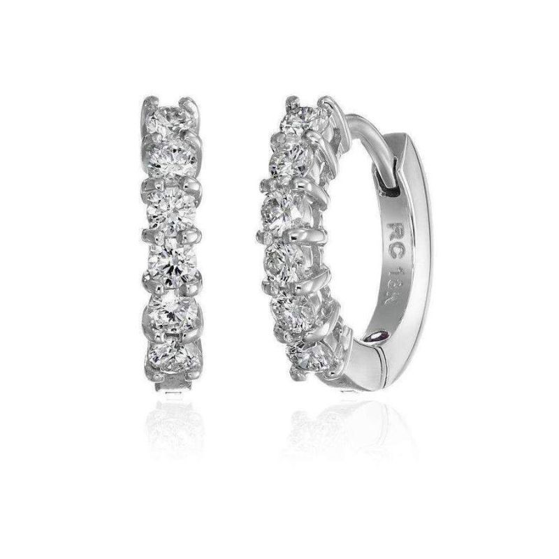18K ROSE GOLD SINGLE LINE DIAMOND HUGGIES EARRINGS 0.70.