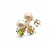Laurenti 14k yellow gold pearls,aquamarine,peridot and opal earrings. 