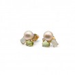 Laurenti 14k yellow gold pearls,aquamarine,peridot and opal earrings. 