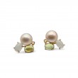 Laurenti 14k yellow gold pearls,aquamarine,peridot and opal earrings. 