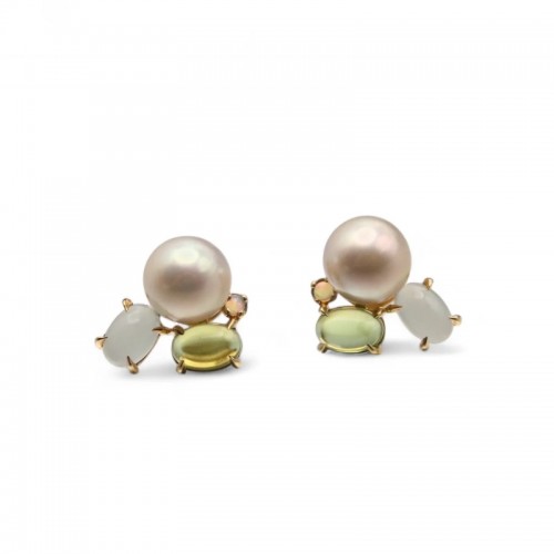 Laurenti Seraphina Pearl and Gemstone Earrings in 14K Gold