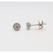 Laurenti Round Brilliant Diamond Cluster Stud Earrings in 18k White Gold