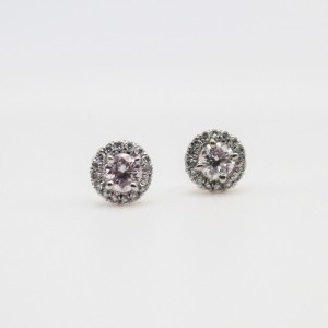 Laurenti 14k white gold diamond cluster earrings .58ctw.