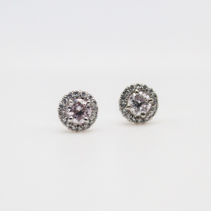 Laurenti 14k white gold diamond cluster earrings .58ctw.