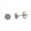 Laurenti Diamond Cluster Stud Earrings in 18k White Gold