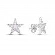 18K WHITE GOLD DIAMOND 5 POINT STAR STUD EARRINGS DIAM-0.51. 