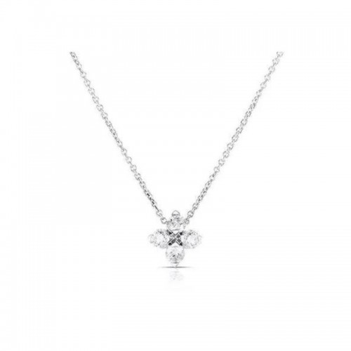 Roberto Coin 18KW Love in Verona Diamond Small Flower Necklace .27ctw.