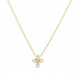 Roberto Coin 18k Yellow Gold Love In Verona Diamond Small Flower Necklace .27ctw.