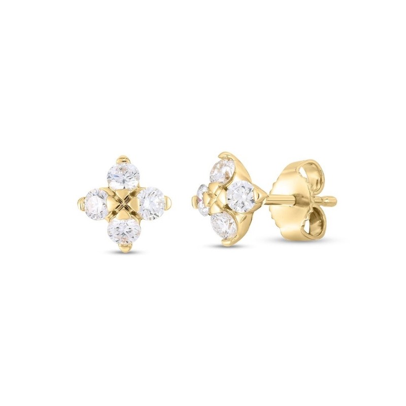 Roberto Coin 18k Yellow Gold Love in Verona Diamond Small Stud Earrings. .63ctw