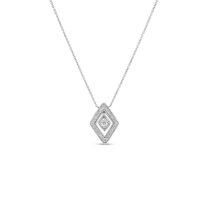 Roberto Coin 18k White Gold Diamante Small Necklace 18