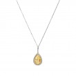 Laurenti 18k White Gold Yellow and White Diamond Necklace .79ctw pear shape. yellow diamond .11ctw pear shape F color white diamond