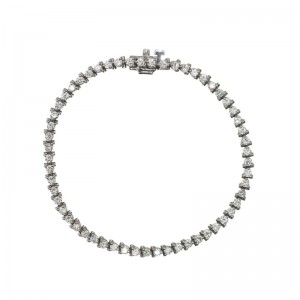 Laurenti 14k white gold diamond tennis bracelet lab grown 2.32 ctw color F-G. clarity VS2 2.1mm