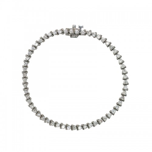 Laurenti 14k white gold diamond tennis bracelet lab grown 2.32 ctw color F-G. clarity VS2 2.1mm