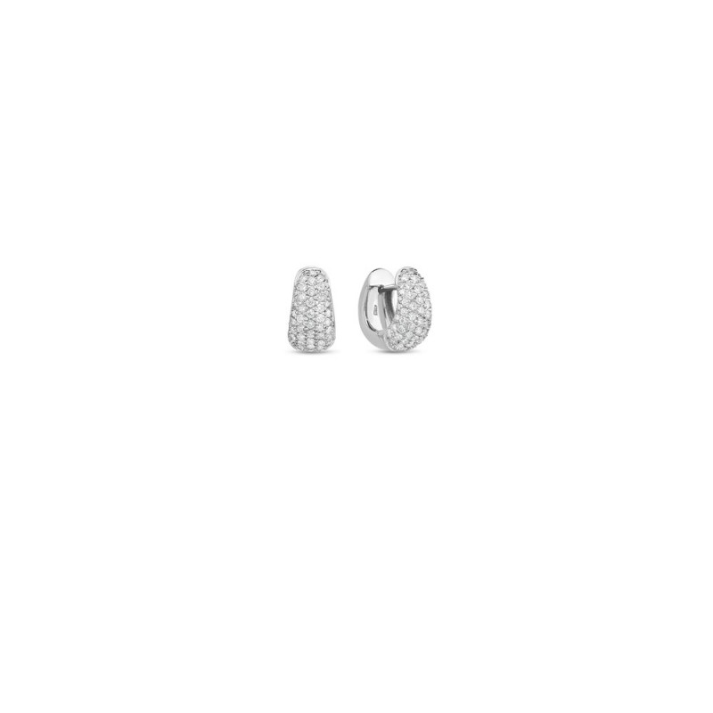 ROBERTO COIN WG DIAMOND SNAP HOOP HUGGIES  1.53CTS.