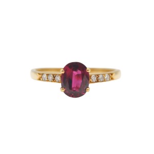 Laurenti Ruby and Diamond Ring in 18k yellow gold