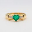 Laurenti Heart shape emerald ring in 18k yellow gold
