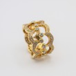 Laurenti signature crown ring set in 14k yellow gold