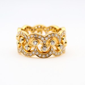 Laurenti signature crown ring set in 14k yellow gold
