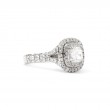 Laurenti 18k White Gold Diamond Engagement Ring set with .57cts Melee 1.20ct. Cushion cut G VS2 GIA