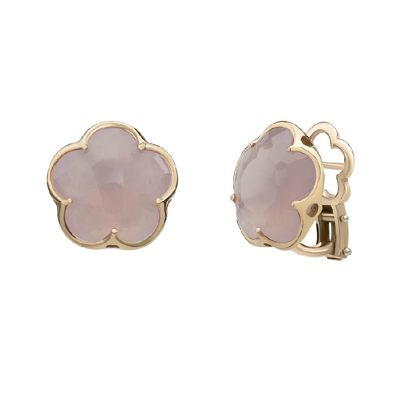 Luce Stud Earrings in 18k Rose Gold with Diamonds