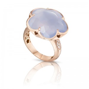 Pasquale Bruni 18K Rose Gold Bon Ton Diamond & Chalcedony Floral Ring