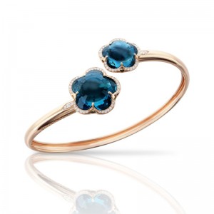 18K ROSE GOLD BON TON DIAMOND AND DARK GREEN QUARTZ 0.22, GRN-19.95.