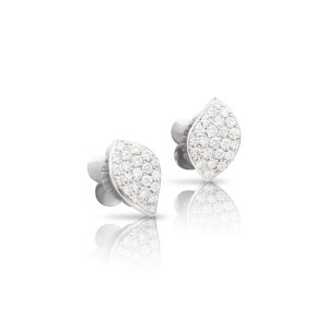 PASQUALE BRUNI 18K WHITE GOLD PETIT GARDEN STUD EARRINGS WITH DIAMONDS