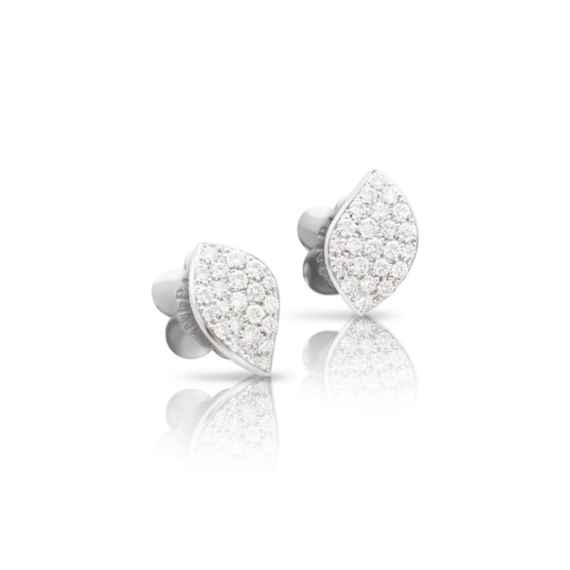 PASQUALE BRUNI 18K WHITE GOLD PETIT GARDEN STUD EARRINGS WITH DIAMONDS
