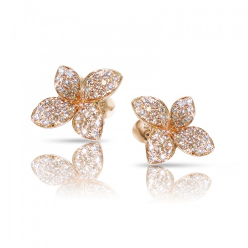 18K RED GOLD PETIT EARRAINGS GIARDINI SEGETI GOLD 4.45 DIAMOND .74CTW.