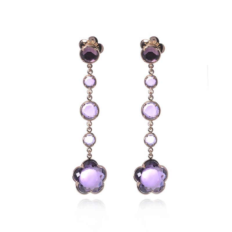 https://www.williambarthman.com/upload/product/Pasquale Bruni 18K Rose Gold Bon Ton Amethyst Floral Drop Earrings