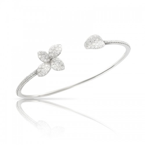 18K WHITE GOLD PETIT GARDEN BRACELET WITH DIAMONDS, SIZE XXS