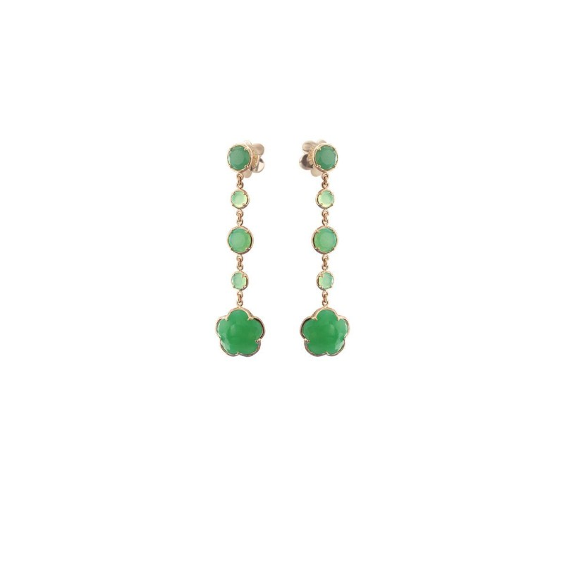 https://www.williambarthman.com/upload/product/18K ROSE GOLD BON TON HANGING GREEN STONE EARRINGS 14.75. 