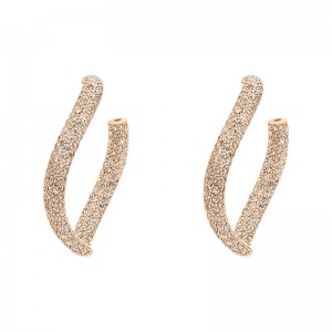 Saint Laurent Rose Gold Tone Triple Link Drop Earrings