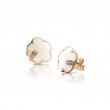 PASQUALE BRUNI 18K ROSE GOLD PETIT JOLI STUD EARRINGS WITH WHITE AND CHAMPAGNE DIAMONDS AND WHITE AGATE